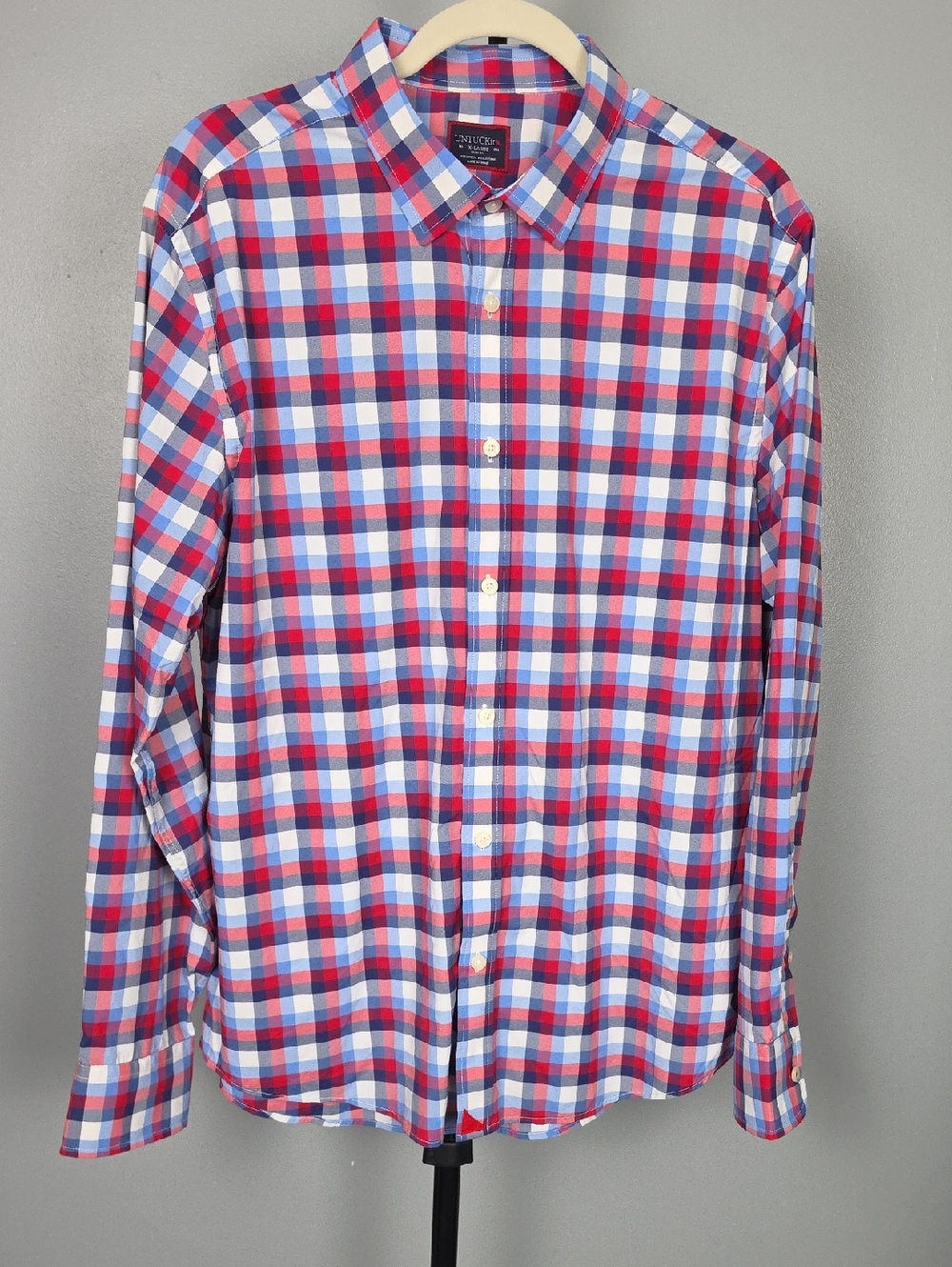 UNTUCKit Mens Stever Hill 33984 Plaid Wrinkle Free Long Sleeve Button Down XL